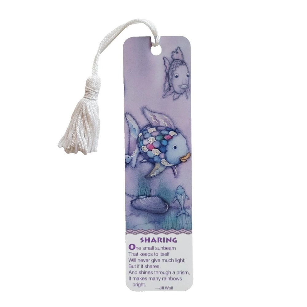 Vintage 90s Rainbow Fish Bookmark hologram Marcus Pfister, 1992 Antioch KB 10014